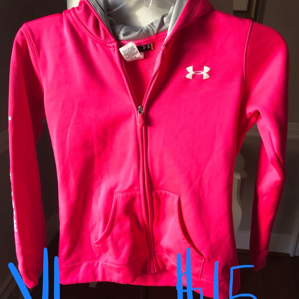 Under armor girls youth large pink sweatshirt